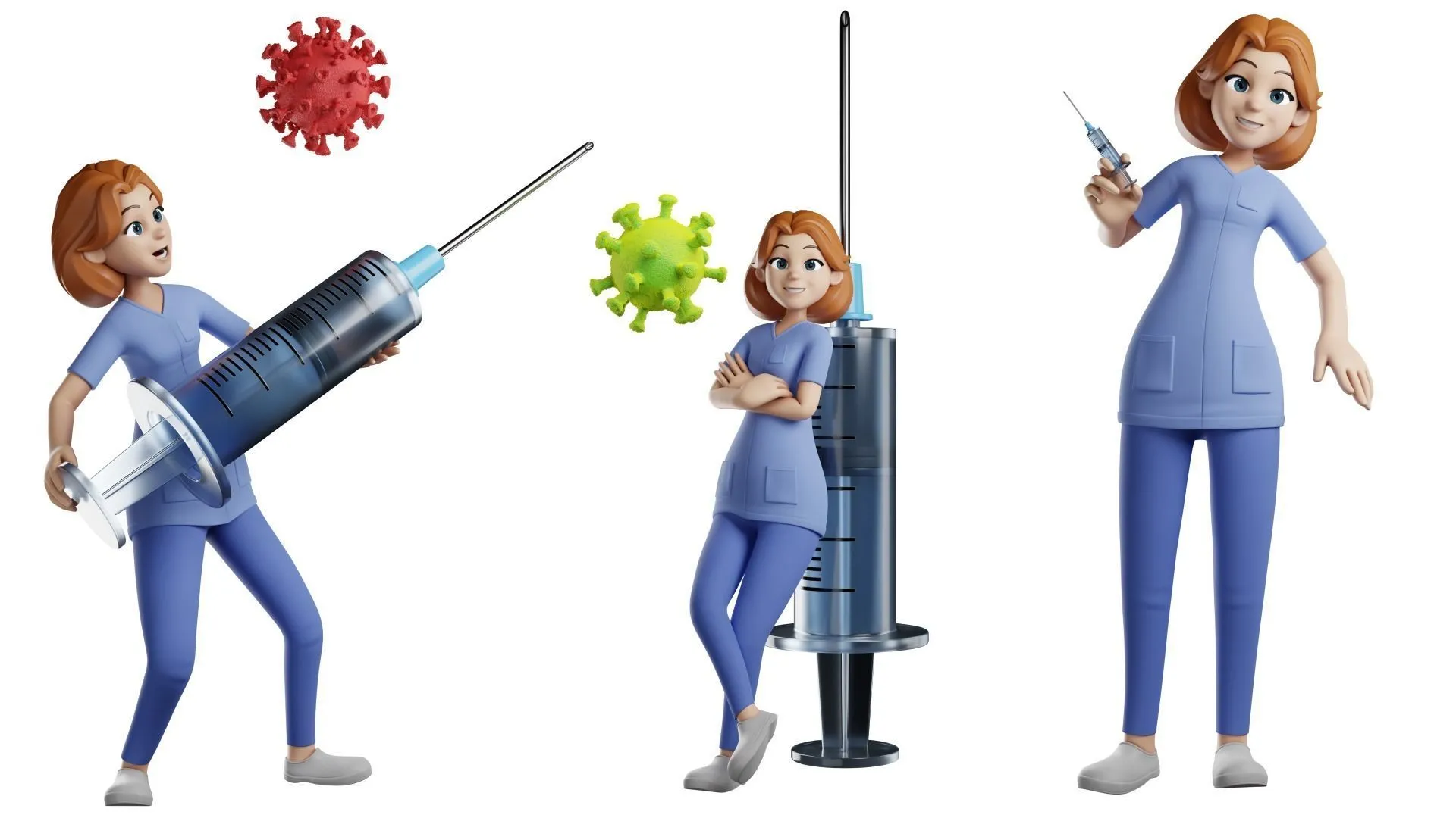 Cartoon Nurse Woman animation showcase